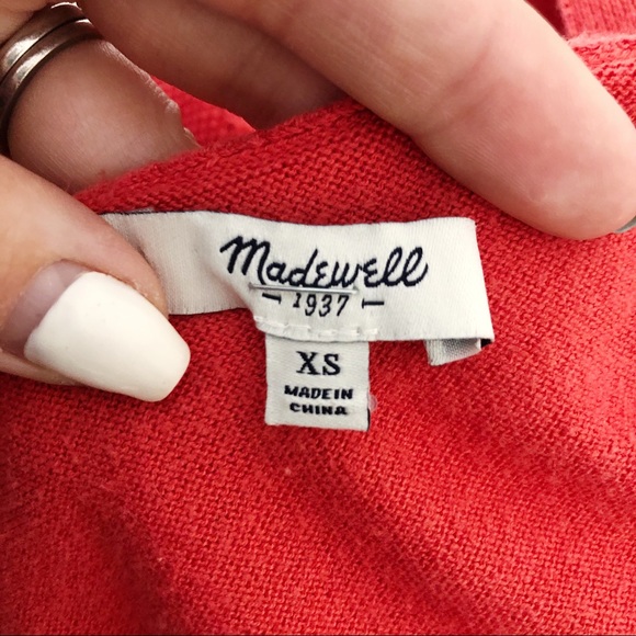 MADEWELL Orange Knitted Button Cardigan XS - Picture 6 of 7